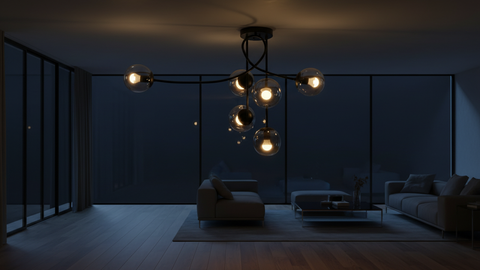 Modern Grey Branched Chandelier