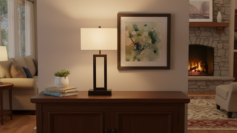 Geometric Black Table Lamp