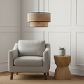 Modern Rattan Beige Shaded Pendent