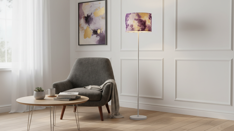 Modern Floor Lamp with Leather Shade