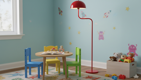 Playful Red Floor Lamp