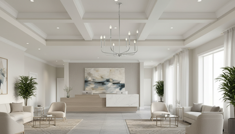 Modern Silver Branched Chandelier