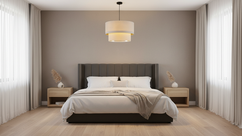 Contemporary Beige Shade Pendant Ceiling