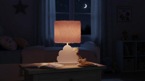 Pink Fur Table Lamp