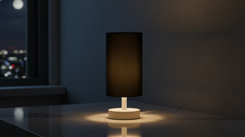 Modern Black Cylinder Table Lamp