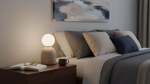 Beige Marble Table Lamp