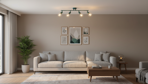 Minimalist Turquoise Track Ceiling Lamp