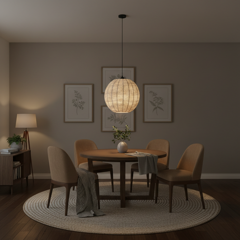 Creamy Handmade Shaded Ceiling Pendant