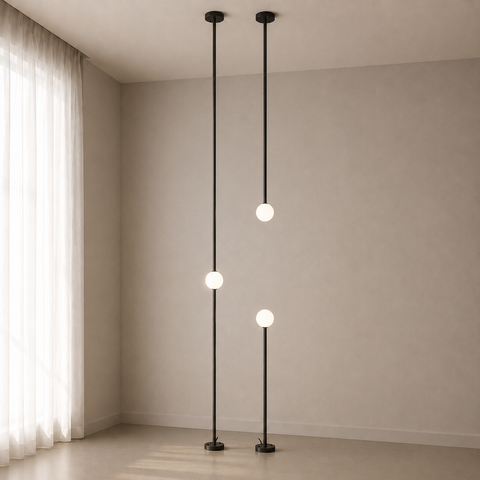 Elegant gray vertical floor-to-ceiling Partition