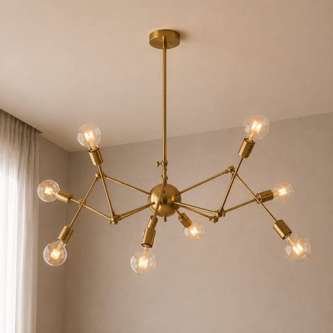 Modern Gold Industrial Ceiling Chandelier