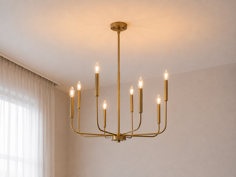 Modern Gold Branched Chandelier