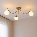 Modern Gold Curved Chandelier