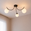 Modern Black Curved Chandelier