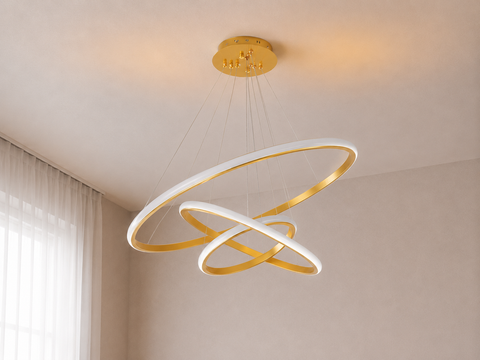 Modern Gold LED Spiral Chandelier