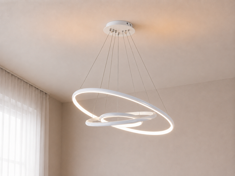 Modern White LED Spiral Chandelier