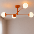Modern Orange Branched Chandelier