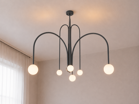 Modern Grey Branched Chandelier