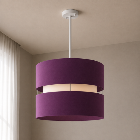 Contemporary Purple  Shaded Pendant