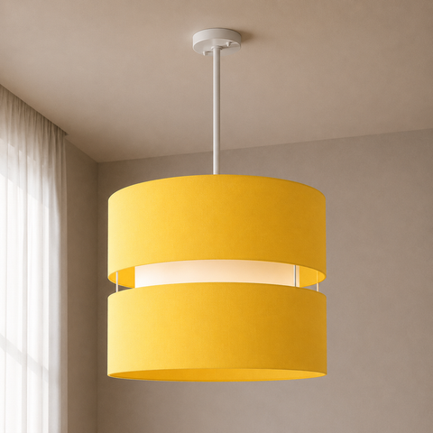 Contemporary Yellow Shaded Pendant
