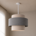 Contemporary Modren Beige & Texture velvet Shaded Pendant