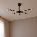 Black & Gold Modern Sputnik Chandelier