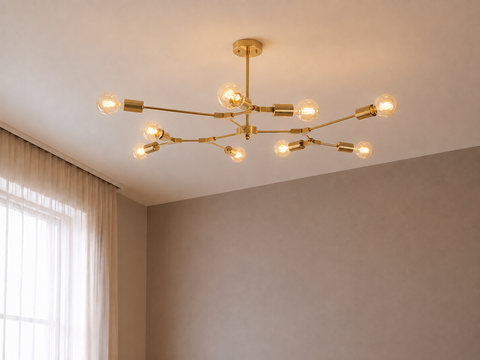 Stylish Gold Sputnik Chandelier