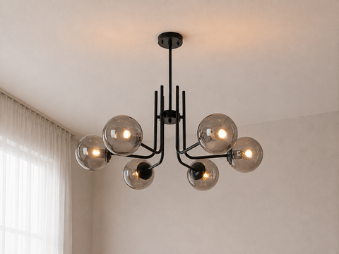 Stylish Black Sputnik Chandelier