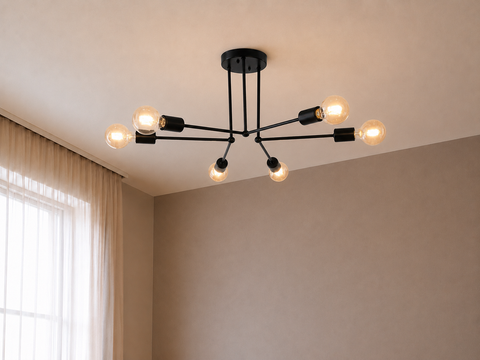 Black Modern Branched  Chandelier