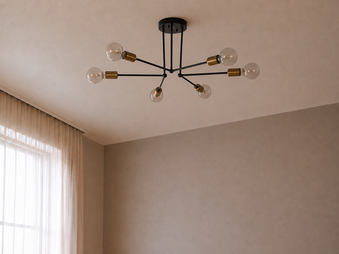 Black & Gold Modern Branched  Chandelier