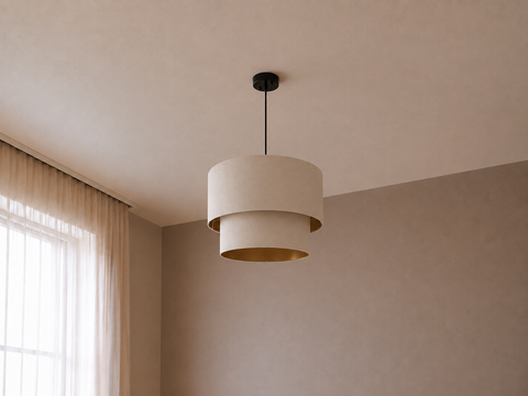 Contemporary Beige Shade Pendant Ceiling