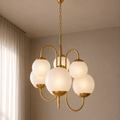Modern White أ— Gold Chandelier
