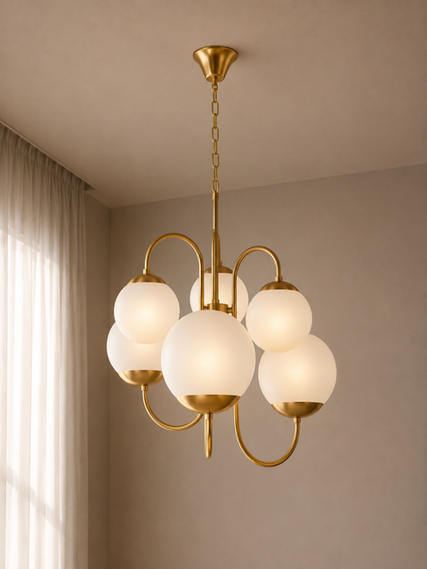 Modern White أ— Gold Chandelier