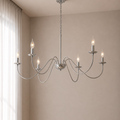 Contemporary Silver Candle-Style Chandelier