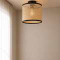 Boho Handcrafted Rattan Flush Mounted Ceiling