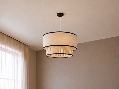 Modern Rattan Single Pendent
