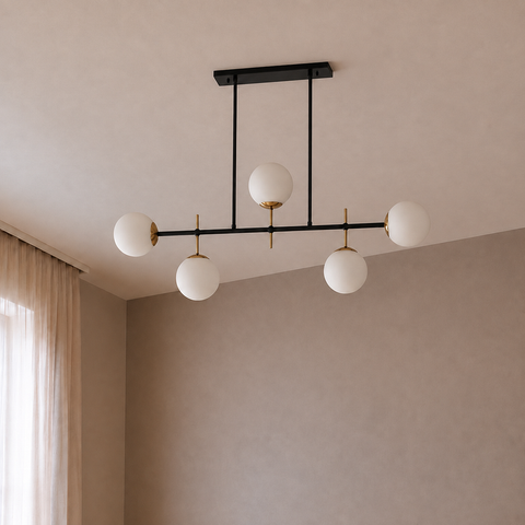 Modern Black Track Chandelier