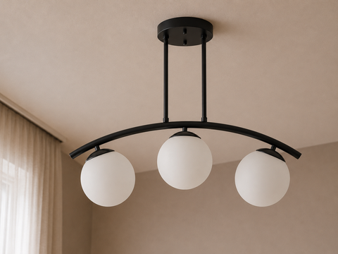 Modern Black Double Pendant