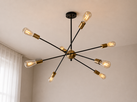 Modern Black Sputnik Chandelier