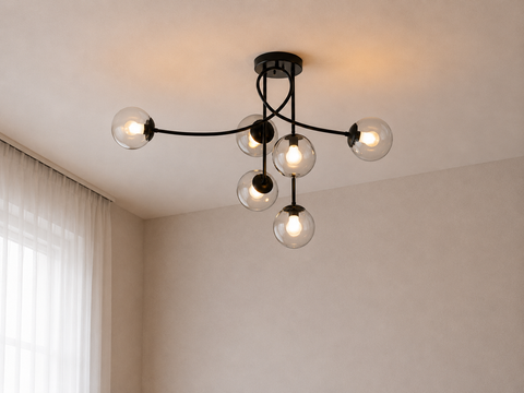 Modern Grey Branched Chandelier