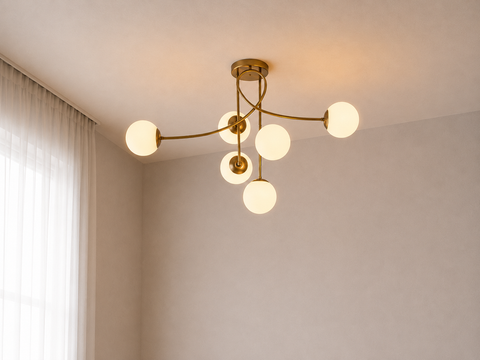 Modern Gold Branched Chandelier