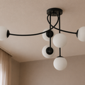 Modern Black Branched Chandelier