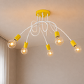 Modern White & Yellow Branched Chandelier