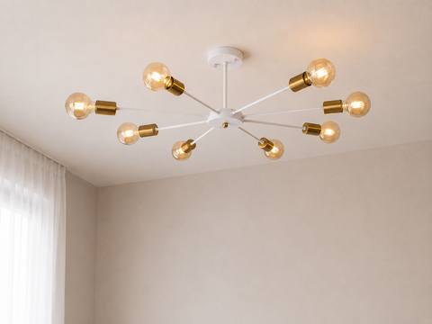 Modern White Sputnik Chandelier