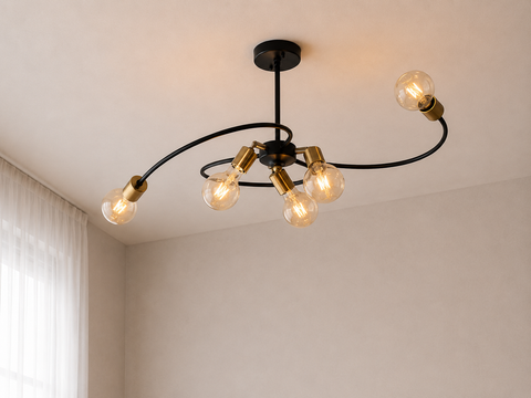 Modern Black Sputnik Chandelier