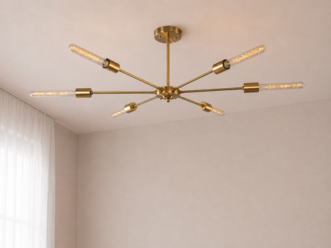 Stylish Gold Sputnik Chandelier