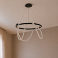 Modern Black LED Ring Chandelier