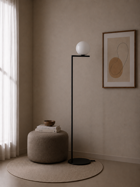 Geometric Black Floor Lamp