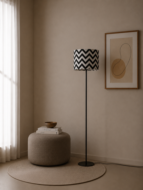 Stylish White & Black Torchiere