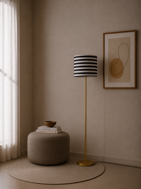 Stylish White & Black Torchiere