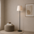 Modern Light Beige And Black Torchiere